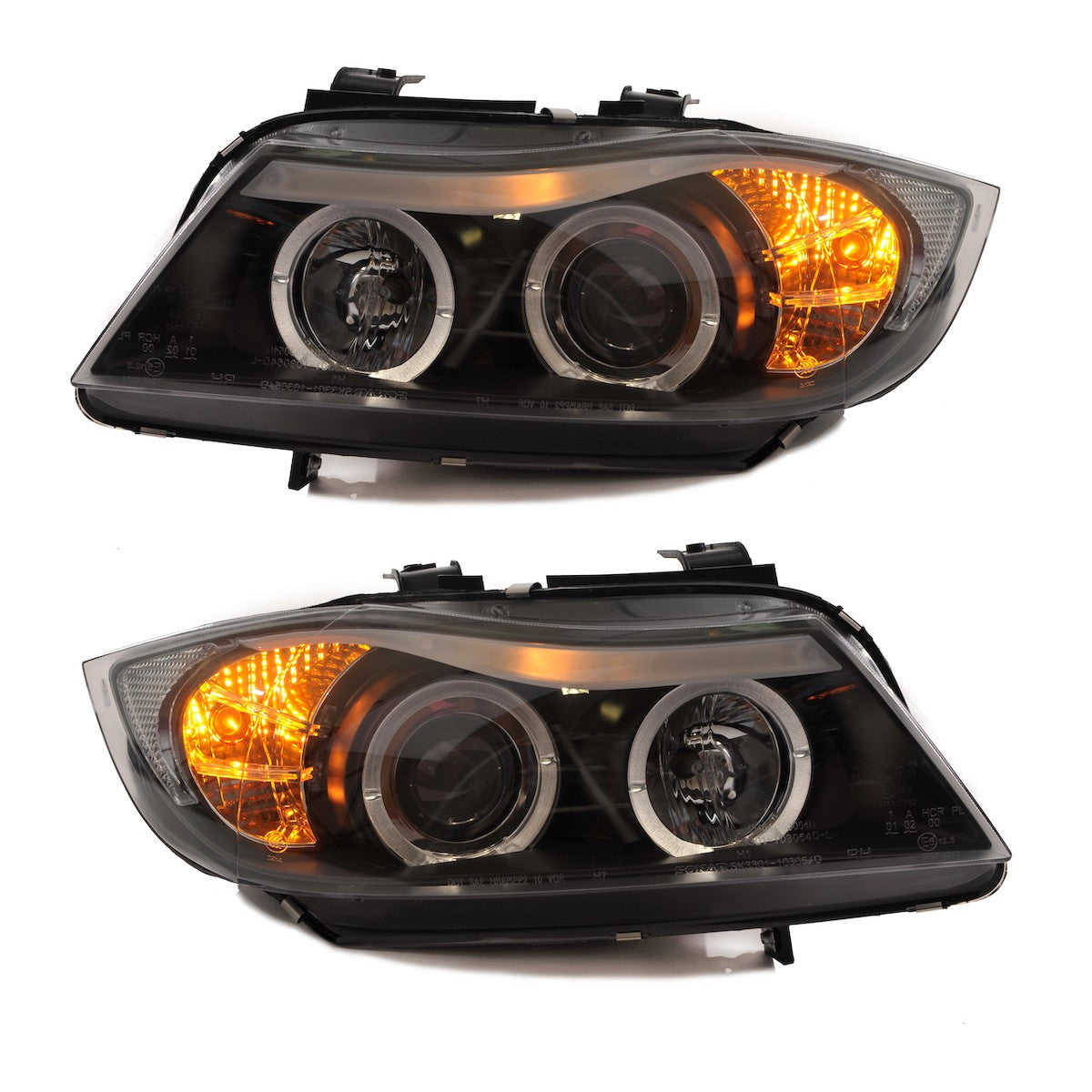 Schwarze Halogen-Scheinwerfer passend für BMW 3er E90 E91 2005-2012