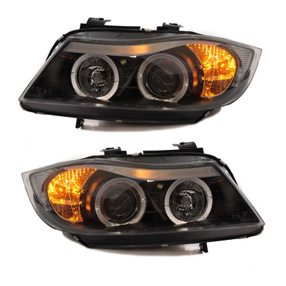 Schwarze Halogen-Scheinwerfer passend für BMW 3er E90 E91 2005-2012