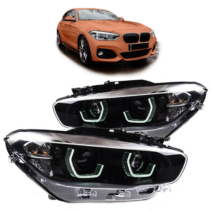 Voll-LED Schwarze Scheinwerfer passend für BMW 1er F20 F21 2015-2019