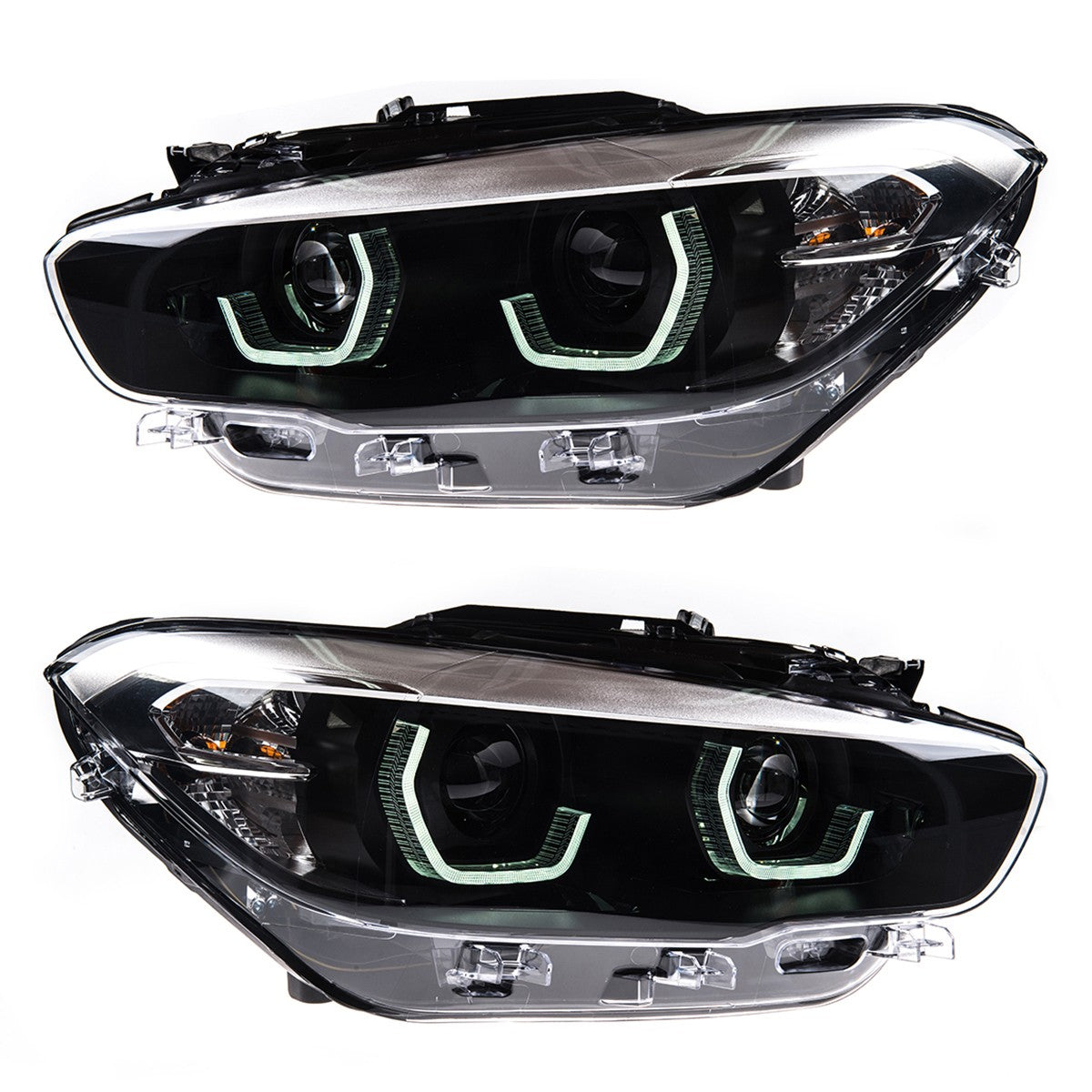 Voll-LED Schwarze Scheinwerfer passend für BMW 1er F20 F21 2015-2019