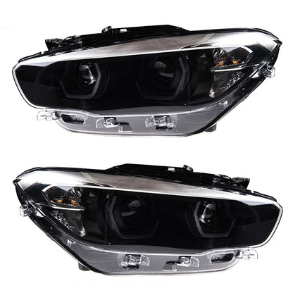 Voll-LED Schwarze Scheinwerfer passend für BMW 1er F20 F21 2015-2019