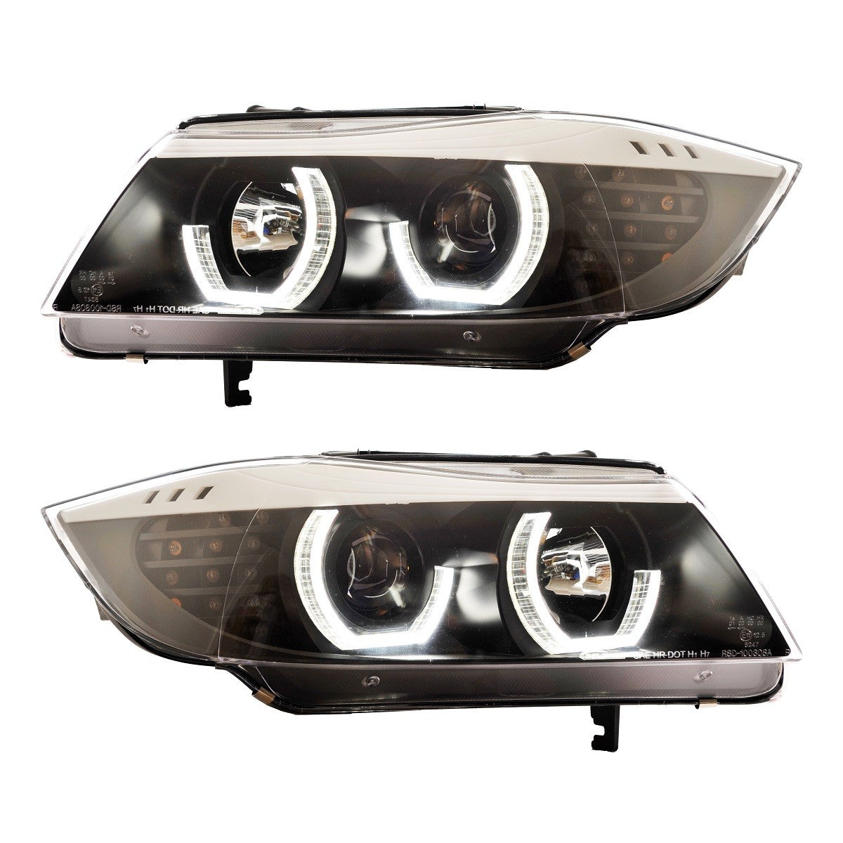Schwarze Halogen-Scheinwerfer passend für BMW 3er E90 E91 2005-2008