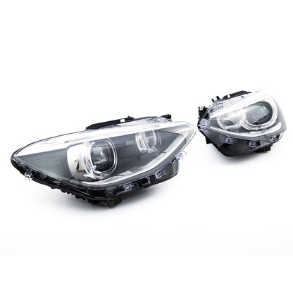 Schwarze LED Angel Eye Scheinwerfer passend für BMW 1er F20 F21 2011-2015