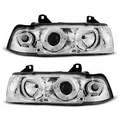 Scheinwerfer Angel Eyes Chrom passend für BMW E36 12.90-08.99 S/C/T