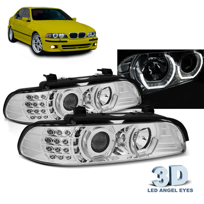 Scheinwerfer Angel Eyes 3D Chrom passend für BMW E39 09.95-06.03