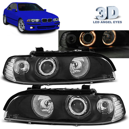 Scheinwerfer Angel Eyes Schwarz passend für BMW E39 09.95-06.03