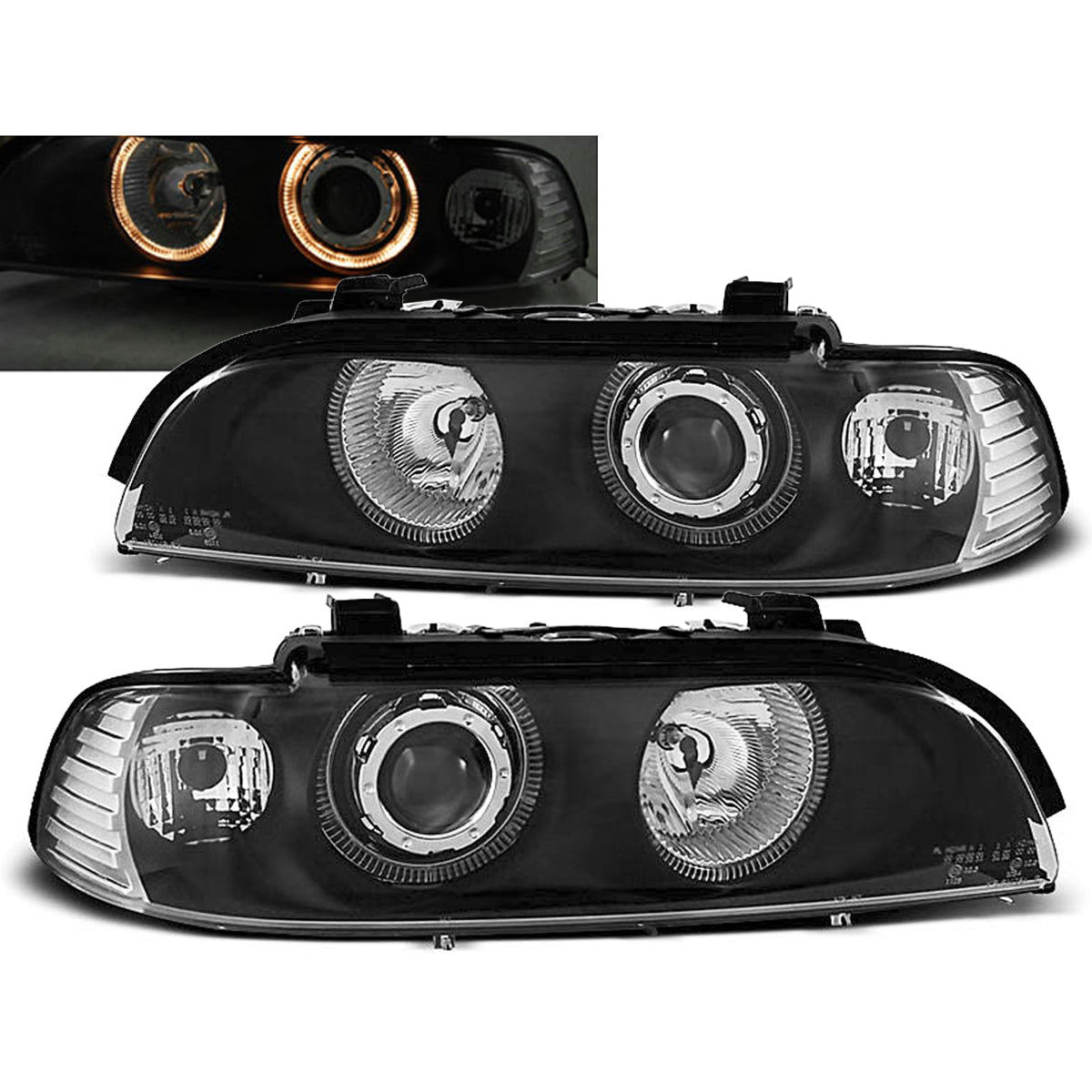 Scheinwerfer Angel Eyes Schwarz passend für BMW E39 09.95-06.03
