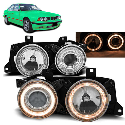 Scheinwerfer Angel Eyes Chrom passend für BMW E32/E34