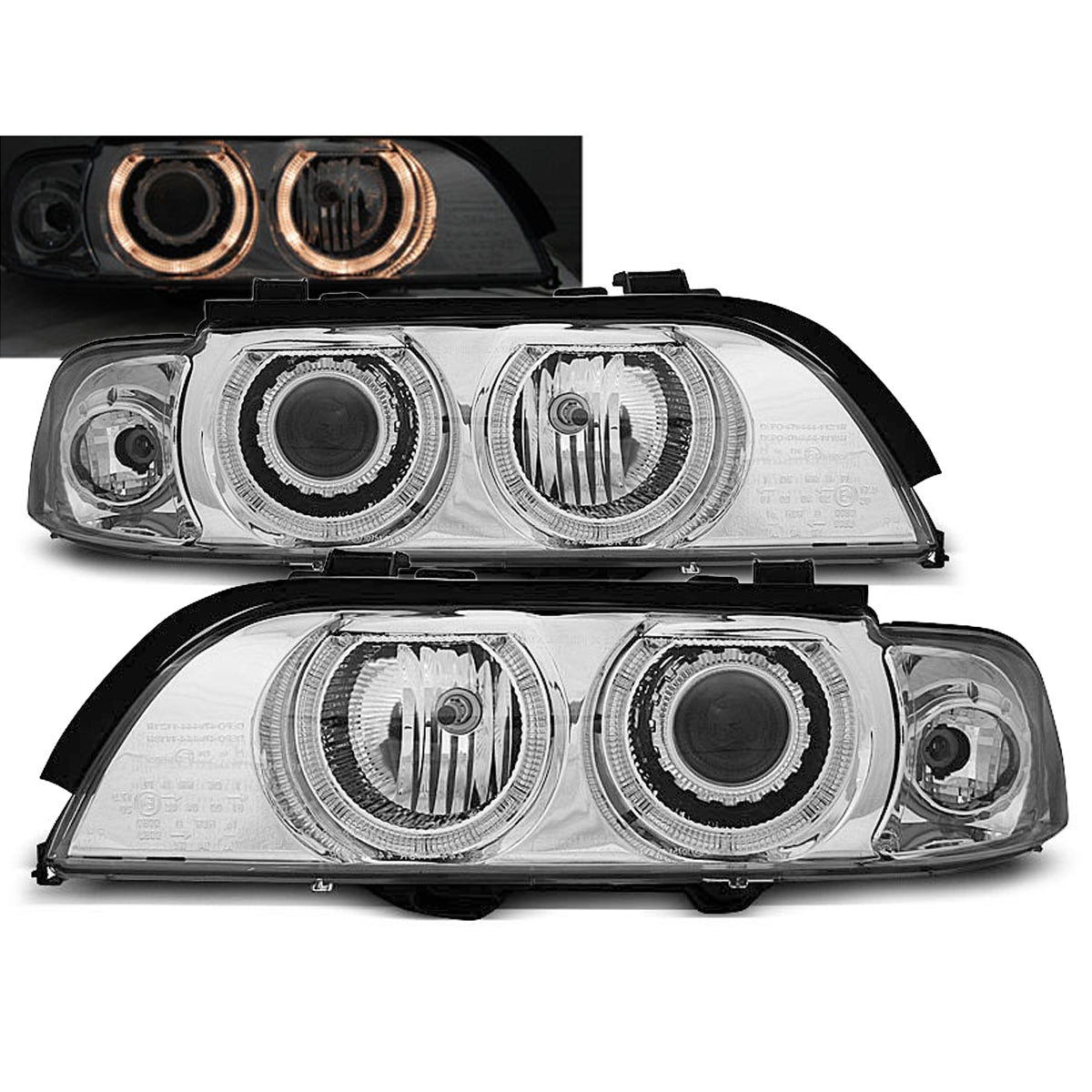 Scheinwerfer Angel Eyes Chrom passend für BMW E39 09.95-06.03