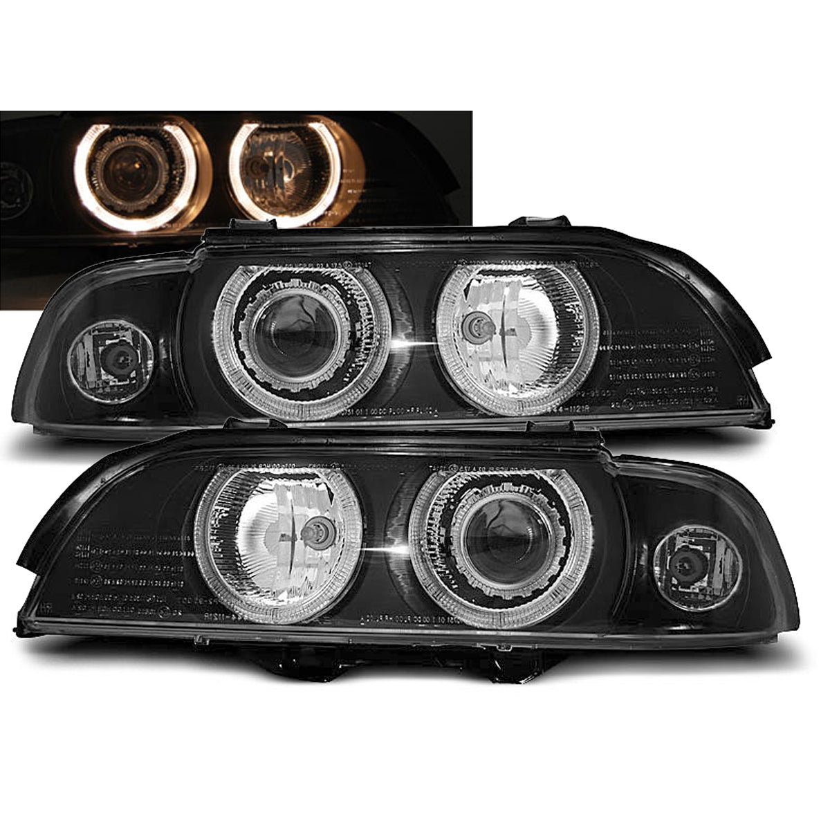 Scheinwerfer Angel Eyes Schwarz passend für BMW E39 09.95-06.03