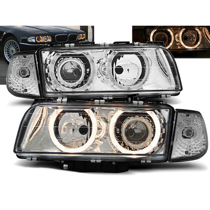 Scheinwerfer Angel Eyes Chrom passend für BMW E38 06.94-08.98