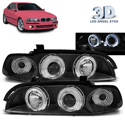 Scheinwerfer Angel Eyes Schwarz passend für BMW E39 09.95-06.03
