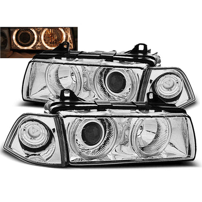 Scheinwerfer Angel Eyes Chrom passend für BMW E36 12.90-08.99