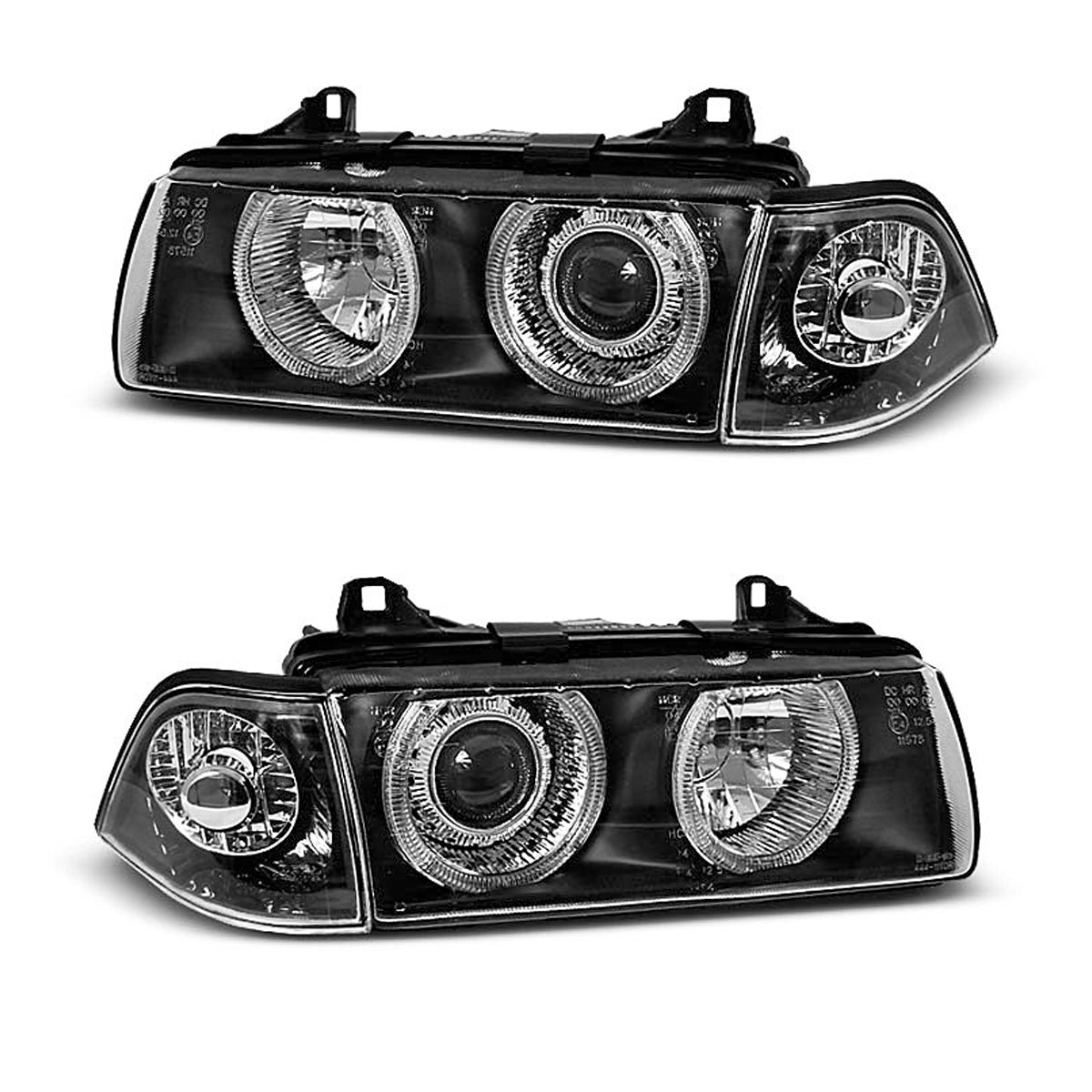 Scheinwerfer Angel Eyes Schwarz passend für BMW E36 12.90-08.99