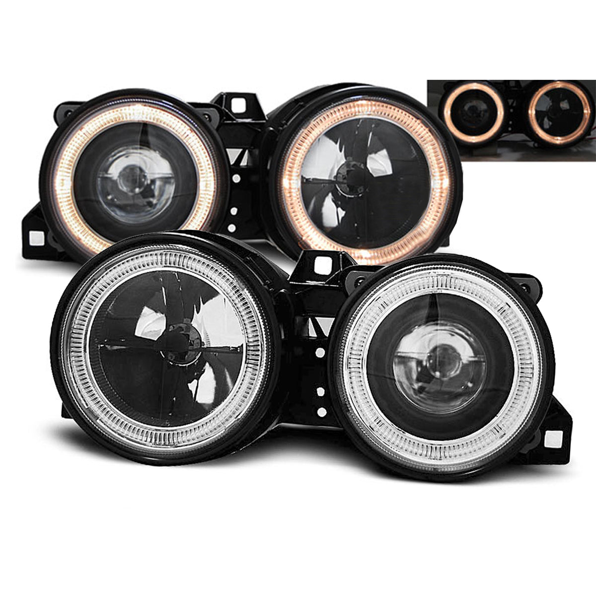 Scheinwerfer Angel Eyes Schwarz passend für BMW E30 11.82-06.94