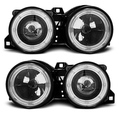 Scheinwerfer Angel Eyes Schwarz passend für BMW E30 11.82-06.94