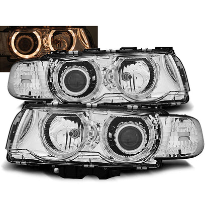 Scheinwerfer Angel Eyes Chrom passend für BMW E38 09.98-07.01