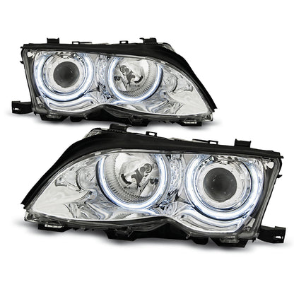 Scheinwerfer Angel Eyes CCFL Chrom passend für BMW E46 09.01-03.05