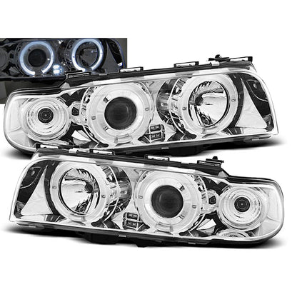 Scheinwerfer Angel Eyes Chrom passend für BMW E38 06.94 - 08.98