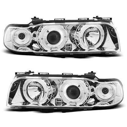 Scheinwerfer Angel Eyes Chrom passend für BMW E38 06.94 - 08.98