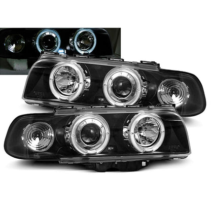 Scheinwerfer Angel Eyes Schwarz passend für BMW E38 06.94-08.98