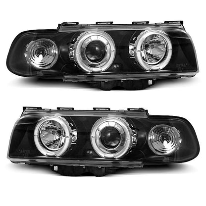 Scheinwerfer Angel Eyes Schwarz passend für BMW E38 06.94-08.98