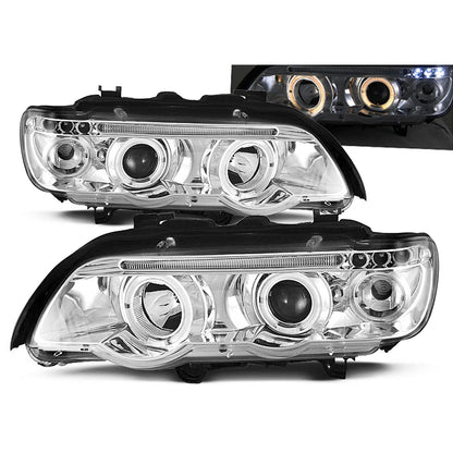 Scheinwerfer Angel Eyes Chrom passend für BMW X5 E53 09.99-10.03