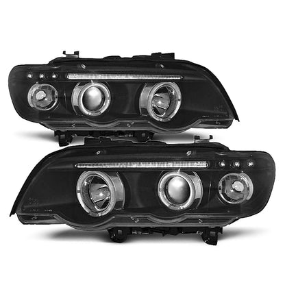 Scheinwerfer Angel Eyes Schwarz passend für BMW X5 E53 09.99-10.03
