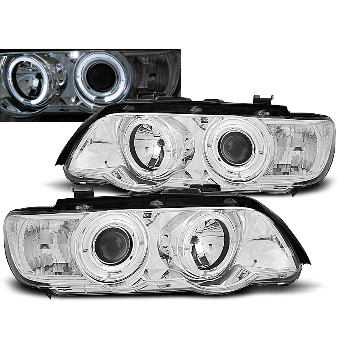 Scheinwerfer Angel Eyes Chrom passend für BMW X5 E53 09.99-10.03
