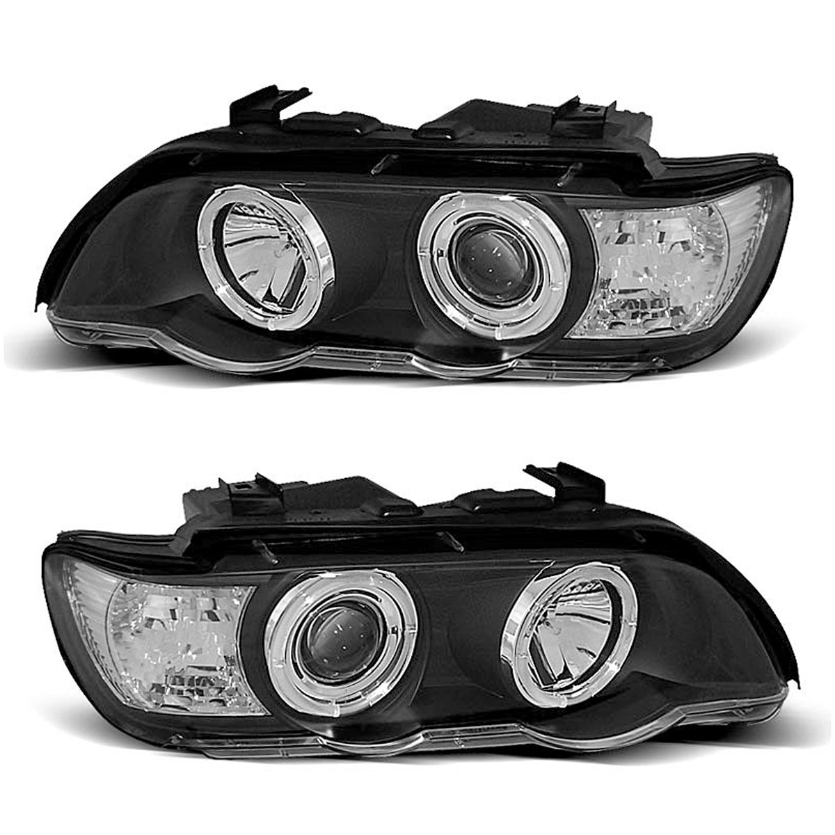 Scheinwerfer Angel Eyes Schwarz passend für BMW X5 E53 09.99-10.03
