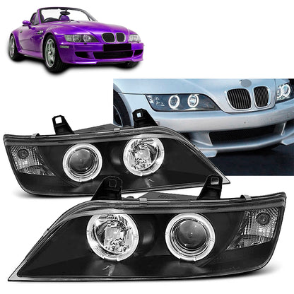 Scheinwerfer Angel Eyes Schwarz passend für BMW Z3 01.96-02