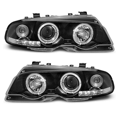Scheinwerfer Angel Eyes Schwarz passend für BMW E46 04.99-03.03 Coupé