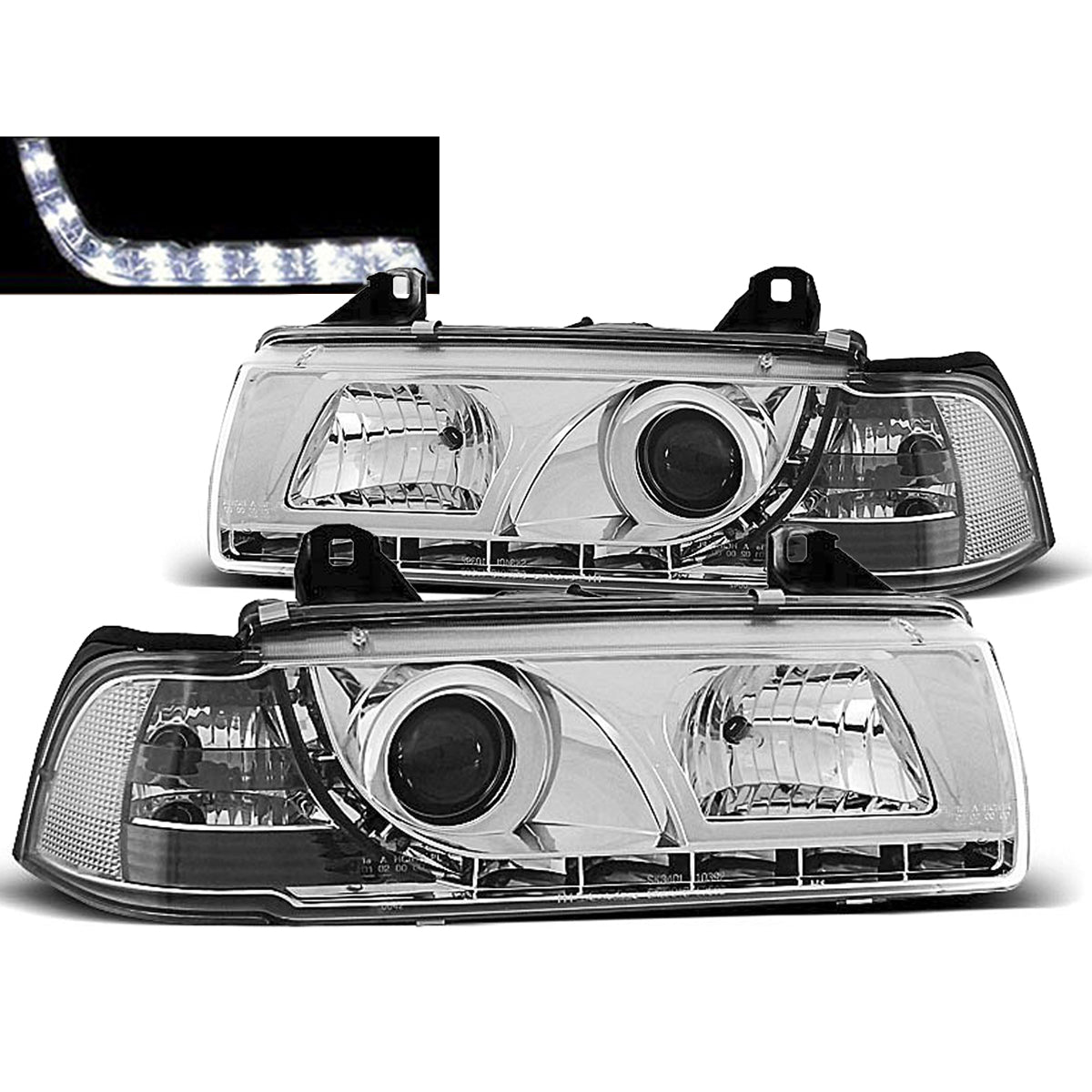 Scheinwerfer Tagfahrlicht Chrom passend für BMW E36 12.90-08.99