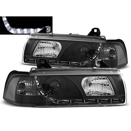 Scheinwerfer Tagfahrlicht Schwarz passend für BMW E36 12.90-08.99
