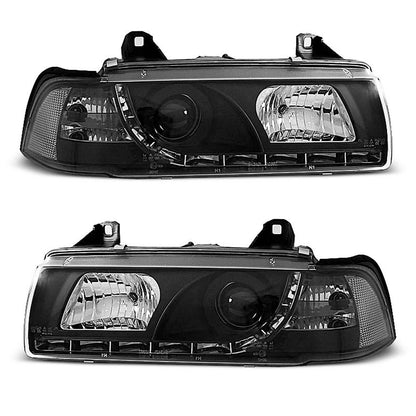 Scheinwerfer Tagfahrlicht Schwarz passend für BMW E36 12.90-08.99