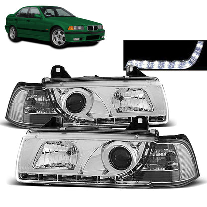 Scheinwerfer Tagfahrlicht Chrom passend für BMW E36 12.90-08.99