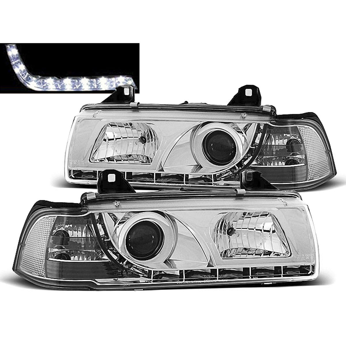 Scheinwerfer Tagfahrlicht Chrom passend für BMW E36 12.90-08.99