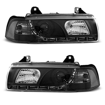 Scheinwerfer Tagfahrlicht Schwarz passend für BMW E36 12.90-08.99