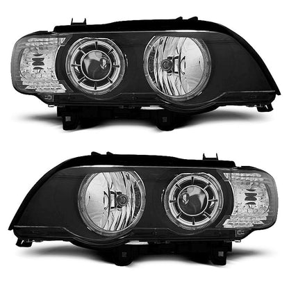 Scheinwerfer Angel Eyes Schwarz passend für BMW X5 E53 09.99-10.03
