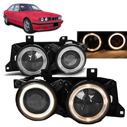 Scheinwerfer Angel Eyes Schwarz passend für BMW E32/E34