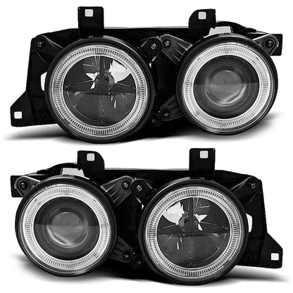 Scheinwerfer Angel Eyes Schwarz passend für BMW E32/E34