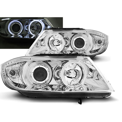 Scheinwerfer Angel Eyes CCFL Chrom passend für BMW E90/E91 03.05-08.08