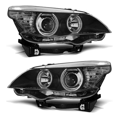 Scheinwerfer Angel Eyes CCFL Schwarz passend für BMW E60/E61 03-07