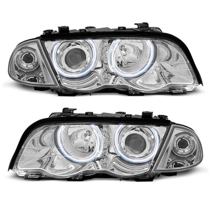 Scheinwerfer Angel Eyes CCFL Chrom passend für BMW E46 05.98-08.01 S/T