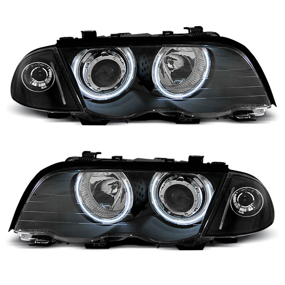 Scheinwerfer Angel Eyes CCFL Schwarz passend für BMW E46 05.98-08.01 S/T
