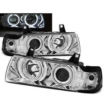 Scheinwerfer Angel Eyes CCFL Chrom passend für BMW E36 12.90-08.99 S/C/T