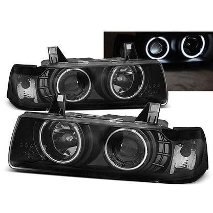 Scheinwerfer Angel Eyes CCFL Schwarz passend für BMW E36 12.90-08.99 S/C/T