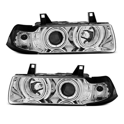 Scheinwerfer Angel Eyes CCFL Chrom passend für BMW E36 12.90-08.99 C/C