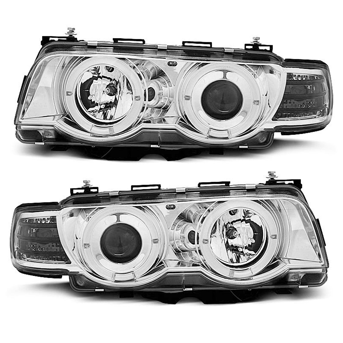Scheinwerfer Angel Eyes Chrom passend für BMW E38 09.98-07.01