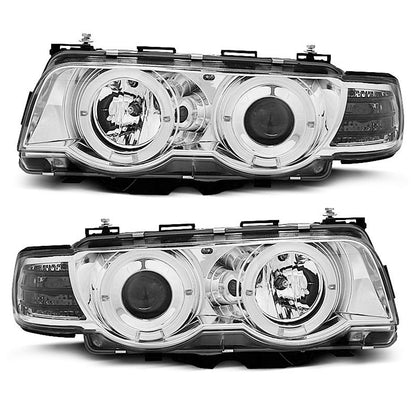 Scheinwerfer Angel Eyes Chrom passend für BMW E38 09.98-07.01